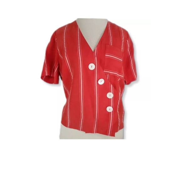 Kut From The Kloth Bianca Shirt Womens Striped Short Sleeve Oversized NWOT XL - Picture 3 of 10